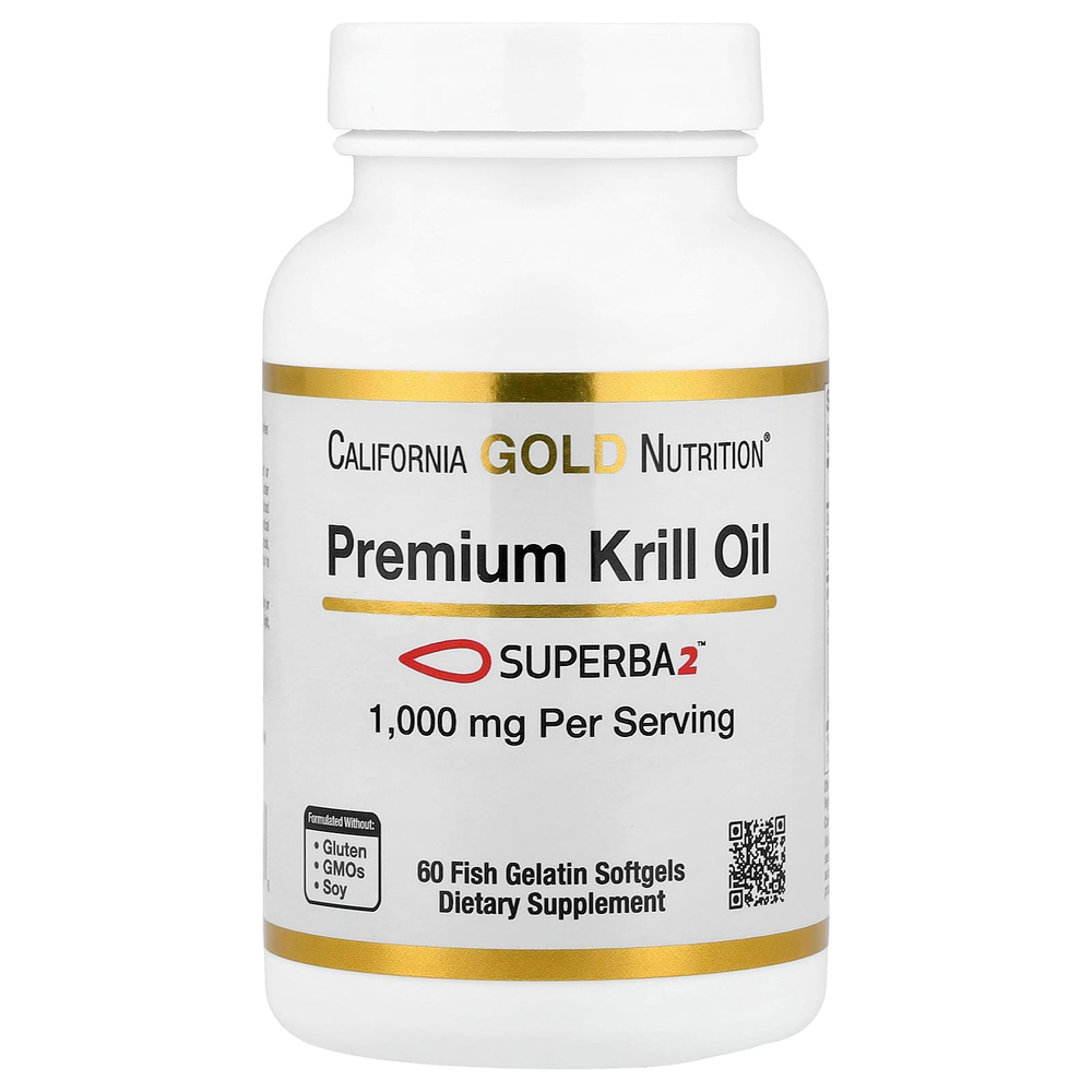 California Gold Nutrition, масло криля премиального качества с Superba2™, 1000 мг, 60 капсул