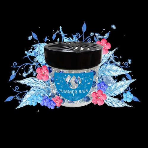 Ароматизатор на панель с гелевыми шариками  Crystalline  Summer Rain (FOUETTE)