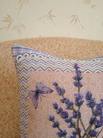 Декоративный гобеленовый чехол для интерьерной подушки Лавандовый чай 38*38