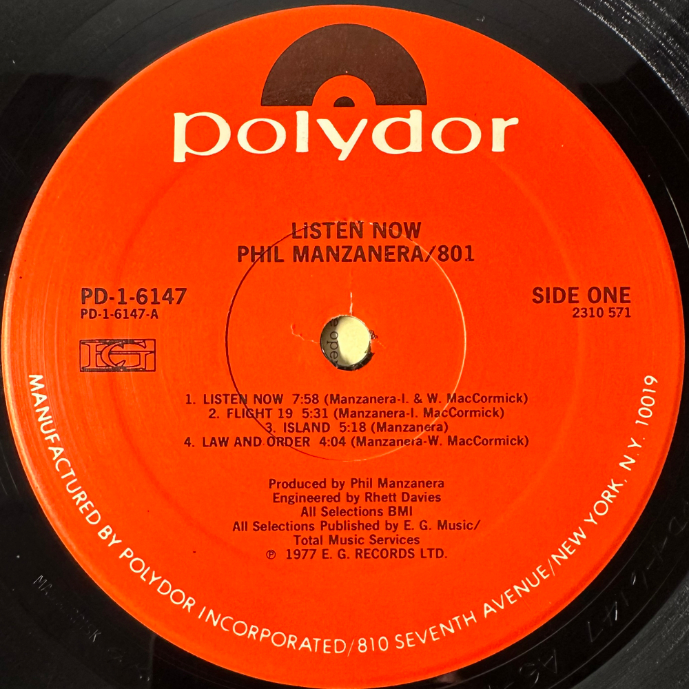 Phil Manzanera / 801 ‎– Listen Now (США 1977г.)