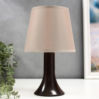 Лампа настольная  1хЕ14 15Вт д=16,5 см, высота=27,5 см (коричневый)