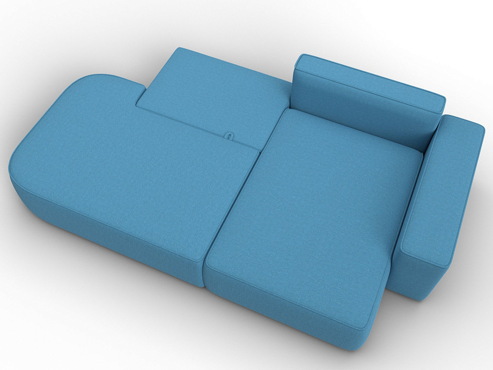 Диван угловой Лига-065 угол правый РОГОЖКА Амур 10 голубой