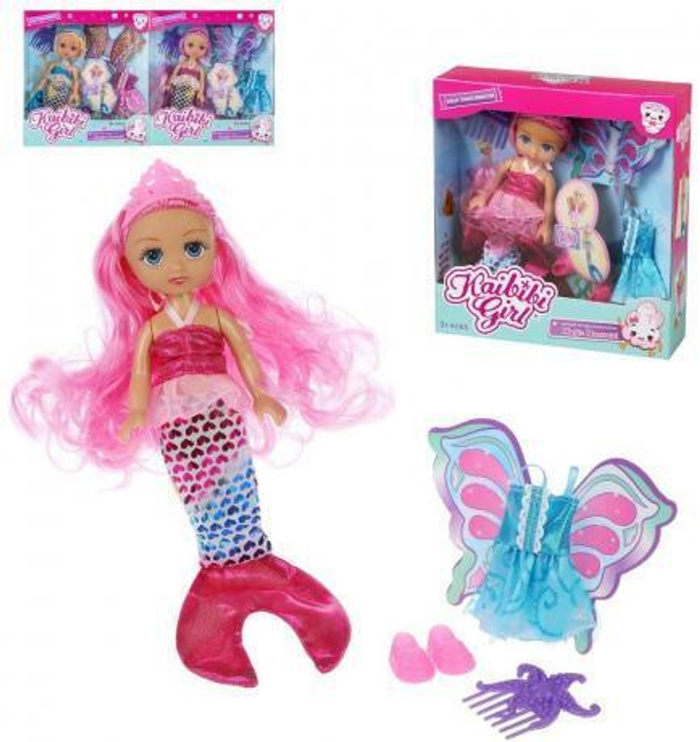 Кукла тип Модница Русалка 15 см с аксесс., в комплекте 5 предм., в ассорт., коробка BLD219