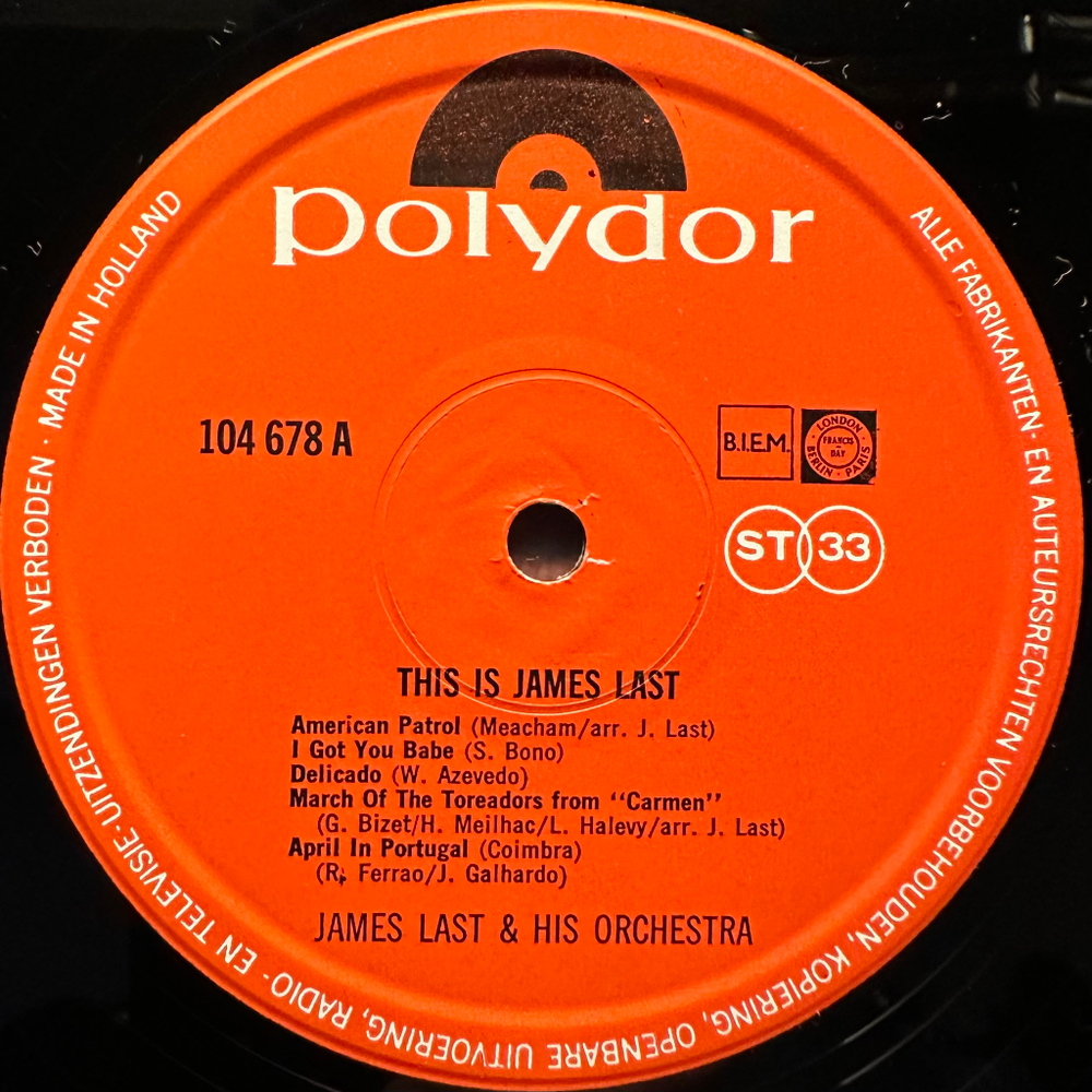 James Last ‎– This Is James Last (Голландия 1966г.)