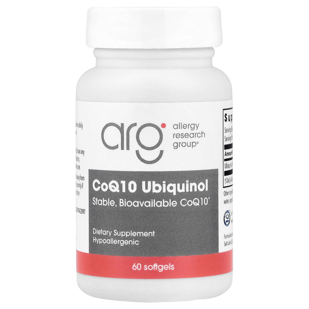 Allergy Research Group, коэнзим Q10, убихинол, 60 капсул (100 мг в 1 капсуле)