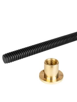 Комплект TR 36x6 Трапецеидальный винт, трапецеидальная гайка бронзовая с фланцем.