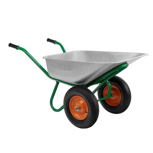 689233 Тачка садово-строительная, 2-х колесная, усиленная, грузоподъемность 320 кг, объем 100 л