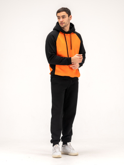 Костюм мужской спортивный теплый. Оранжевый/черный