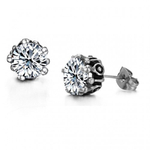 Мужские серьги гвоздики с цирконом из нержавеющей ювелирной медицинской хирургической стали 316L Steelman mn00931