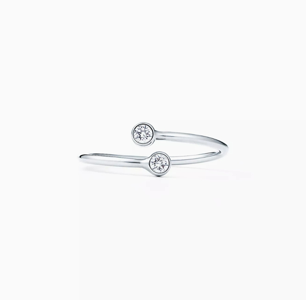 Кольцо из платины Diamond Hoop, Tiffany 💝Эксклюзив, Единственное в наличии