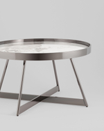 Журнальный столик Гера 80*80 см сталь тёмный хром