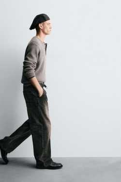 ZARA ДЖИНСЫ WIDE FIT, УГОЛЬНЫЙ