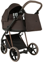 Детская коляска Roan Sol Vintage Luxury 2.0 3 в 1 с автокреслом Pituso Santiso Pro VIN 04/TC Turkish Coffe/Bronze/руч.Cappuccino