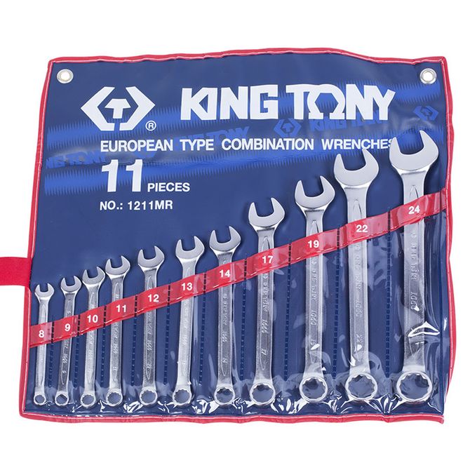 KING TONY (1211MR) Набор комбинированных ключей, 8-24 мм, 11 предметов