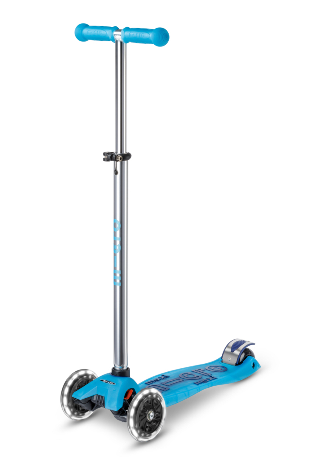 Самокат Maxi Micro Deluxe Glow Plus (светящийся) LED синий кристалл