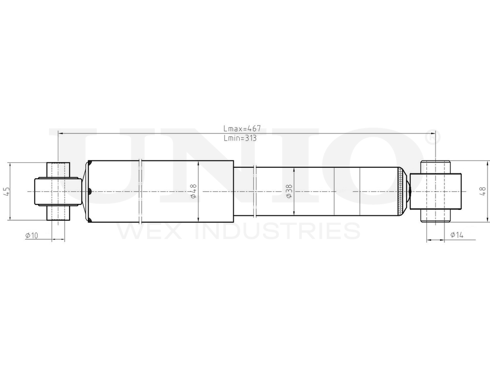Амортизатор газовый задней подвески UNIO SAB-10542