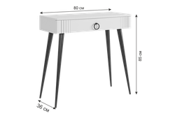 Туалетный столик "Ева" без зеркала 2 (Белое дерево/Белый матовый)