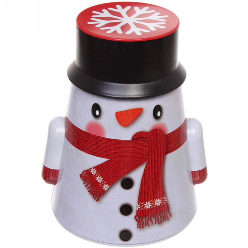 Банка жестяная 20*12,5см «Снеговик» белая