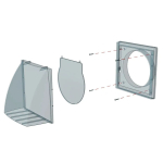 Выход вентиляционный пластик, d125х150х150 мм, с обратным клапаном, корич, Эра, 1515К12,5ФВ