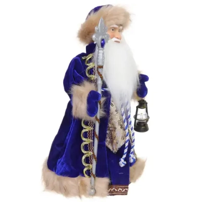Дед Мороз «Волшебный наряд» 40 см в синей шубке