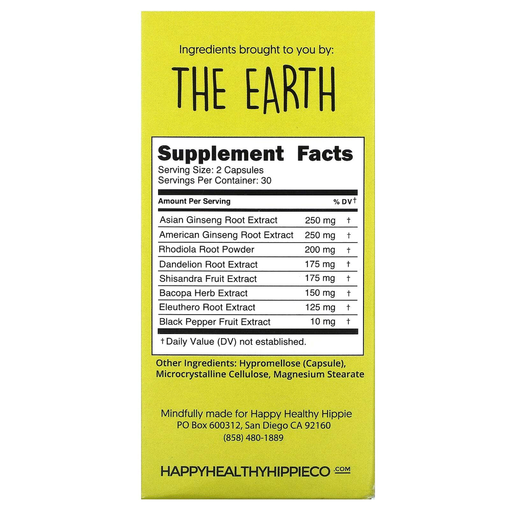 Happy Healthy Hippie, A Little Pick Me Up, энергия без кофеина, 60 растительных капсул