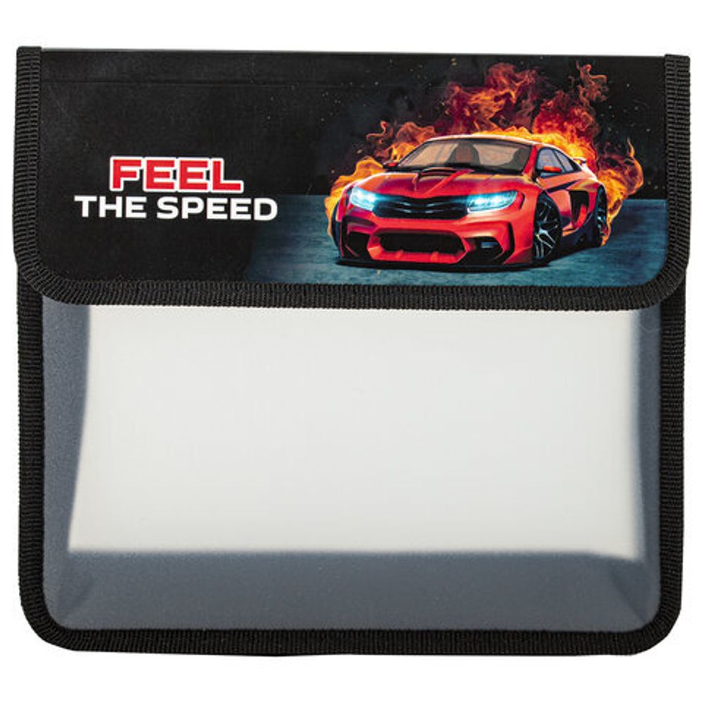 Папка для тетрадей ЮНЛАНДИЯ А5, пластик, 2 отделения, клапан на липучке, "Feel the speed", 270969