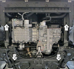 Усиленная защита Motodor картера Двигателя, КПП. 2 мм, Сталь. для GAC GS 5 2018-н.в. арт.77801