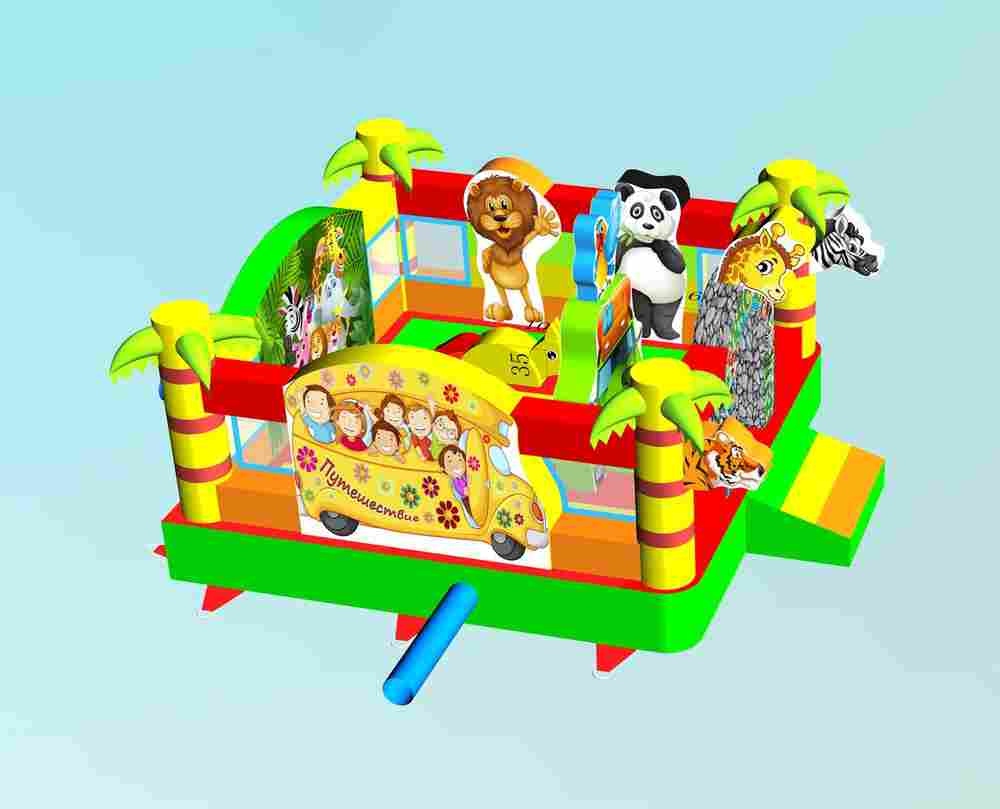 Коммерческий надувной батут "Сафари-экскурсия" без горки, 4*4*2,3 м