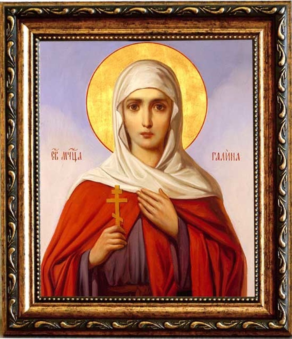 Галина Коринфская Святая мученица. Икона на холсте.