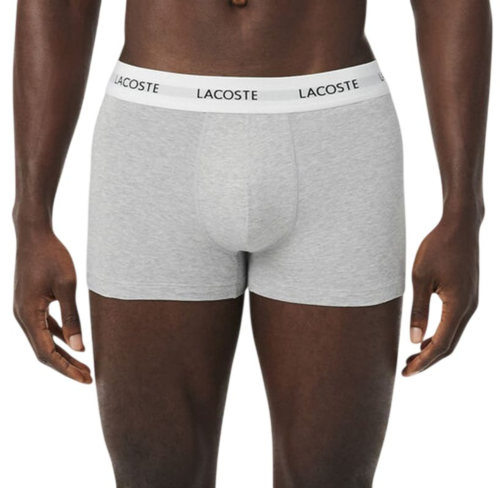 Мужские спортивные боксеры Lacoste Stretch Cotton Trunks 3P - black/white/grey