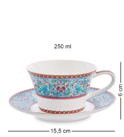 Pavone JK-172 Чайный сервиз 15 пр. на 6 перс. «Арабески» (Arabesca Blue  )