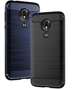 Чехол для Motorola Moto G7 Power цвет Blue (синий), серия Carbon от Caseport