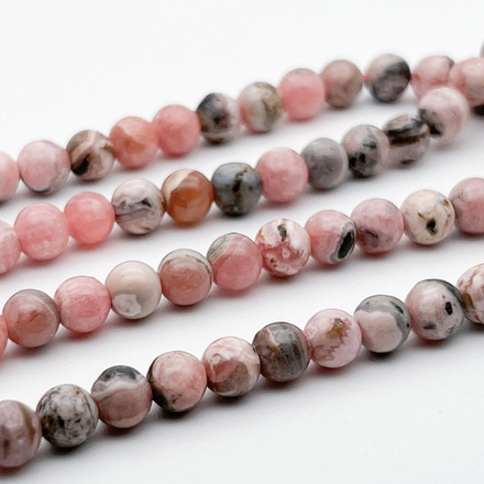 Родохрозит бусины, диаметр около 5,9-6,1 мм, цена за 15-16 шт (1/4 нити)