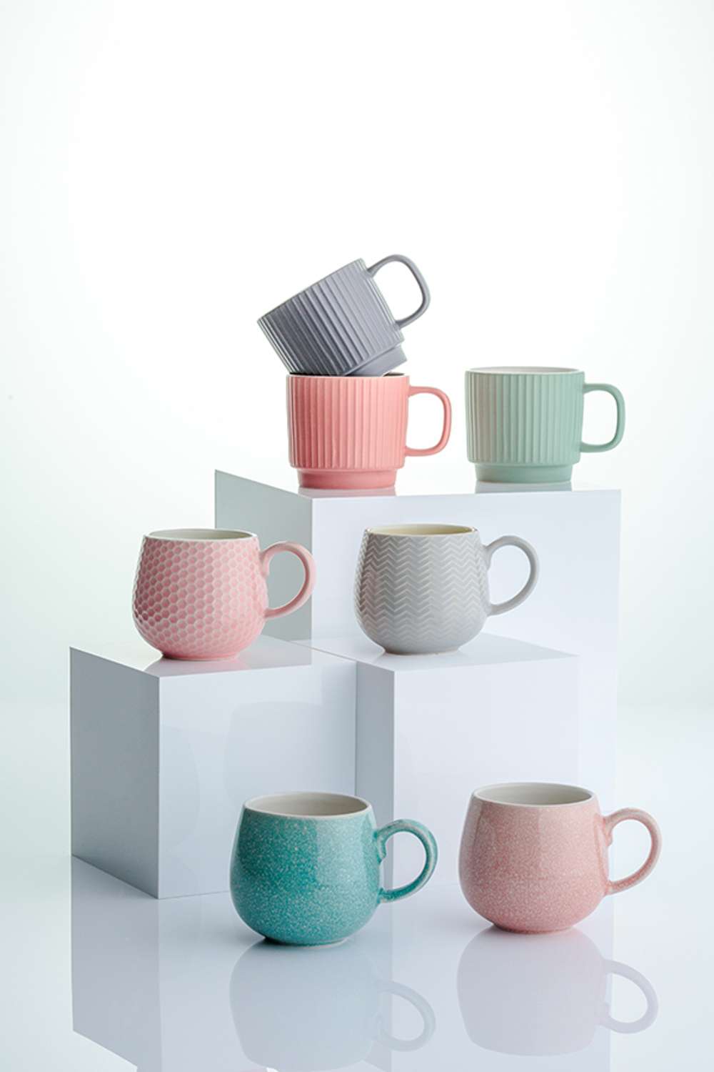 Кружка embossed, 355 мл, коралловая