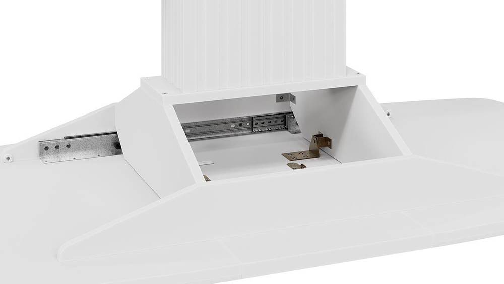 Стол кухонный обеденный раздвижной Белый глянец/Стекло глянцевое белое 130(162)х80х75 см