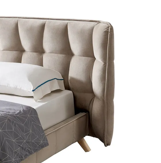 Кровать с мягким изголовьем Husk бежевая | Купить в Hallberg.ru