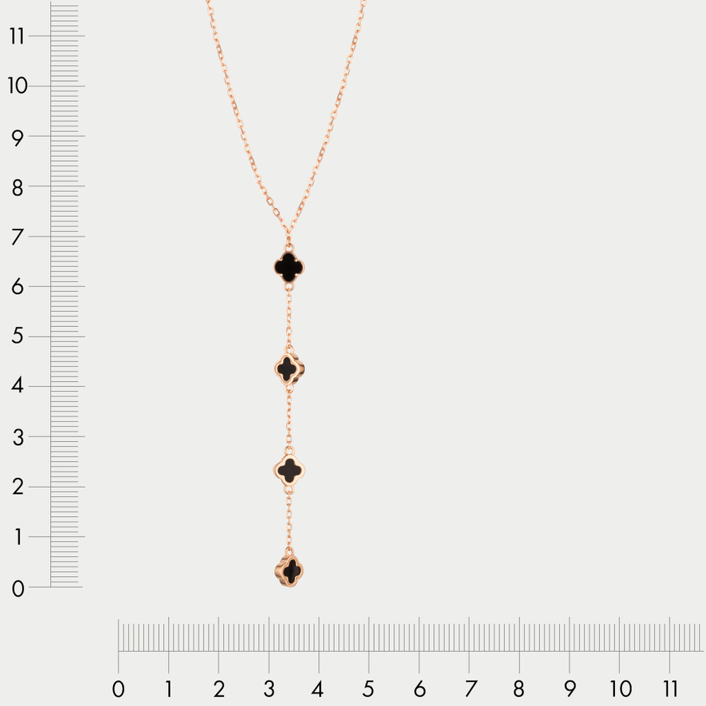 Женское колье из розового золота 585 пробы со вставками (арт. Ко5030аV79)