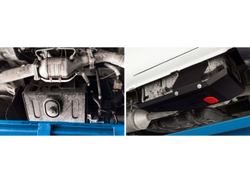Защита емкости с AdBlue АвтоБроня для Sollers Atlant RWD МКПП 2022-н.в., сталь 1.5 мм, с крепежом, штампованная, 111.01603.1
