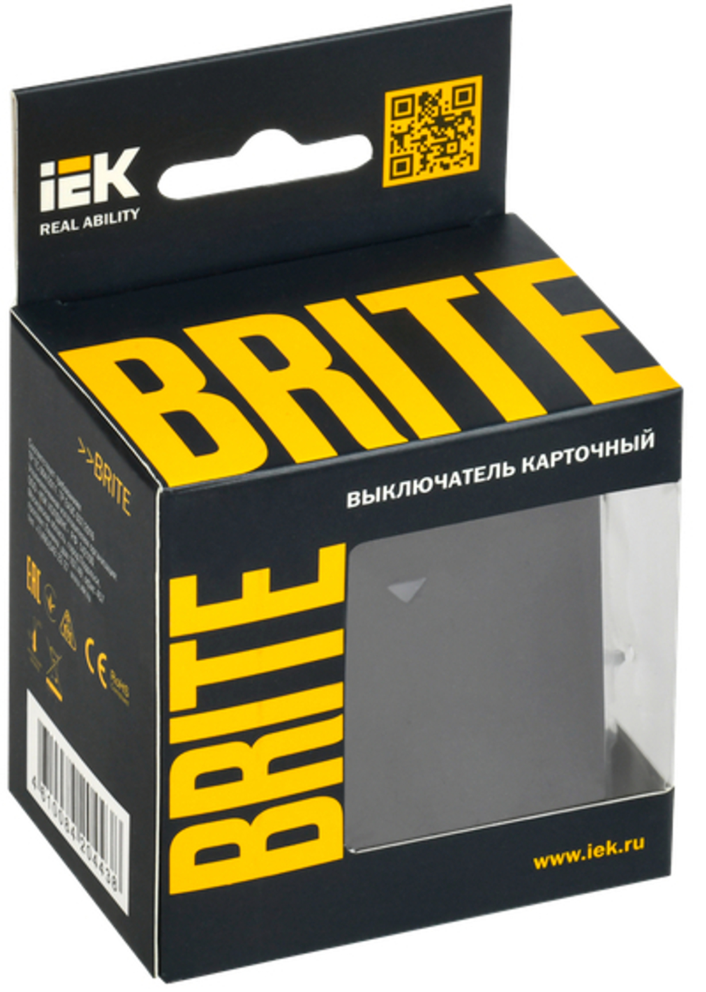 BRITE Выключатель карточный 30А ВС10-1-8-БрЧ черный IEK