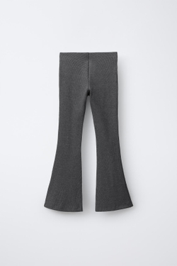 ZARA ЛЕГИНСЫ В РУБЧИК FLARE ОДНОТОННЫЕ, СЕРЫЙ МЕЛАНЖ