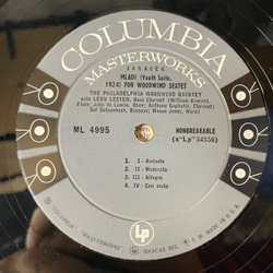 Винтажная виниловая пластинка LP Леош Яначек, Janacek, Rudolf Firkusny, Philadelphia Woodwind Quintet, Leon Lester, Concertino, Mladi (США 1955)