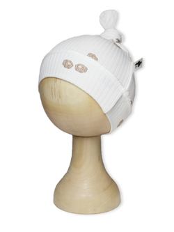 Шапочка Узелок Лапки Рубчик Экрю RinaAmari