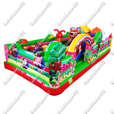 Коммерческий надувной батут "Маша, Миша и компания" 9,5*5*2,8 м