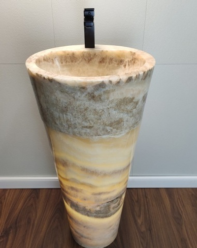 Раковина напольная из оникса Yellow ON-01343 (45*45*90 см)