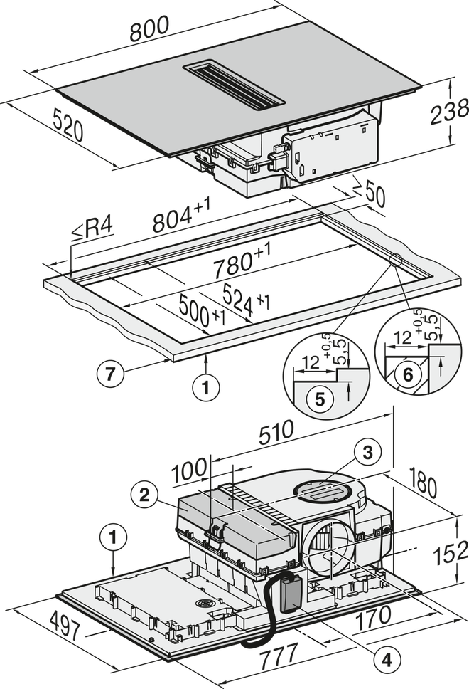 Варочная панель с вытяжкой Miele KMDA 7876 FL