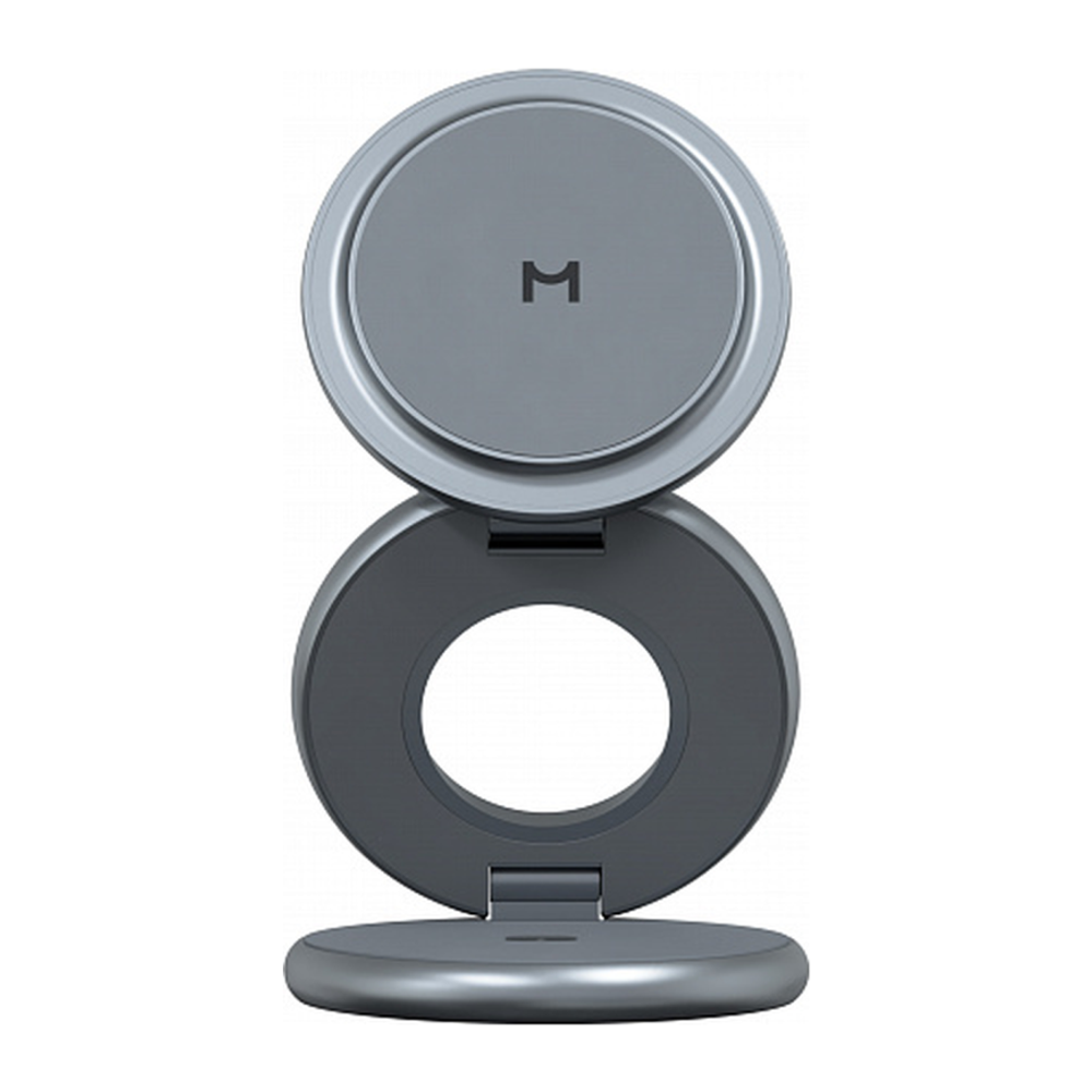 Зарядная станция MagSafe Magssory Disc Pro Signature Edition для iPhone, Apple Watch и AirPods (Qi2) Беспроводная зарядка: Qi 15 Вт, Qi 5 Вт, магнитное крепление для быстрой зарядки Apple Watch (Qi 5 Вт). Проводная зарядка: нет. Сертификация Qi2. Отсутств