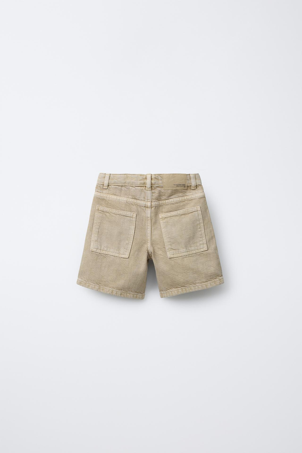 ZARA ОДНОТОННЫЕ ТВИЛОВЫЕ ШОРТЫ, ПЕСОЧНЫЙ