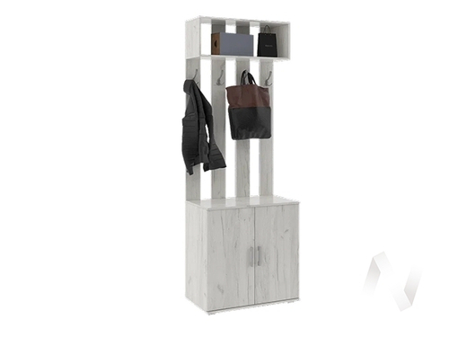 Тумба с вешалкой (800) Прихожая Ева NEW (дуб крафт белый)