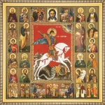 Икона "Георгий Победоносец", рама 28х28, в коробке