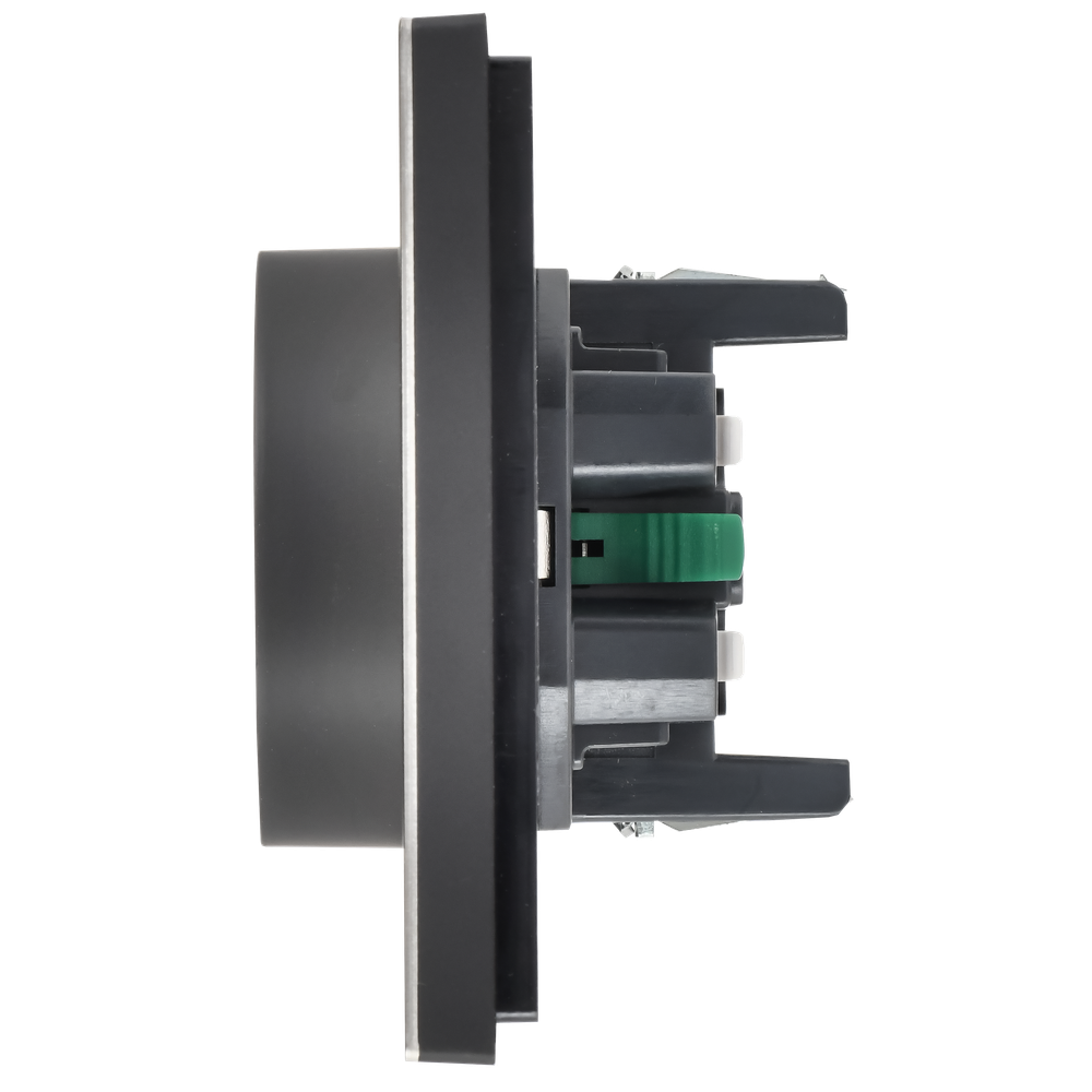 FORTE&PIANO Розетка 2-местная с заземлением без защитных шторок безвинтовое крепление 16А FP624M металл шампань IEK